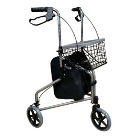 Andadera Rollator 3 Ruedas Frenos Bolsa Y Canastilla