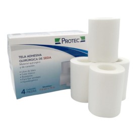 Tela Adhesiva Quirúrgica De Seda 7.5cm X 10m Protec Cja 4 Pz