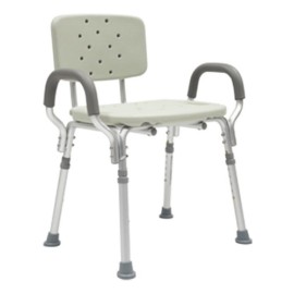 Silla Ducha Extra Ancho Aluminio C/respaldo Y Brazos Reactiv