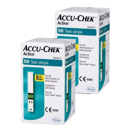 Tiras Reactivas Accu-chek Active 2 Frascos 100 Tiras Roche