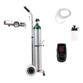 Tanque Oxigeno 680l Regulador Vaso Carrito Canula Oximetro