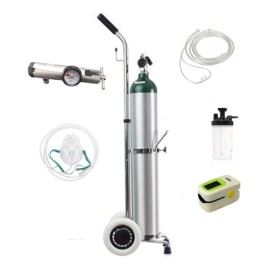 Tanque Oxigeno 682l Regulador Vaso Carrito Canula Mascarilla