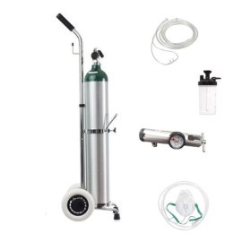 Tanque Oxigeno 682l Regulador Vaso Carrito Canula Mascarilla