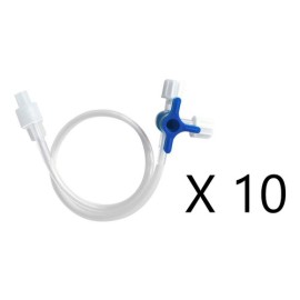 Llave 3 Vias C/tubo Bolsomed Desechable Esteril 10 Piezas