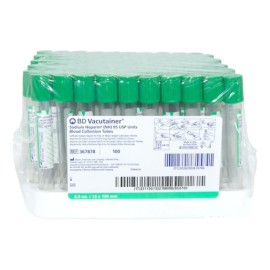 Tubo Bd Vacutainer Tapón Verde C/heparina Sodio 6ml 100pza