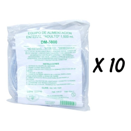 Equipo Bolsa Alimentación Enteral Adulto 1500ml Dipmac10 Pza