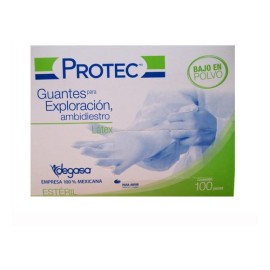 Guante De Latex  Esteril Ambidiestro Mediano 100 Pza Protec