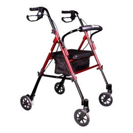 Andadera Rollator Reactiv Aluminio Ultra Compacta Lujo Roja