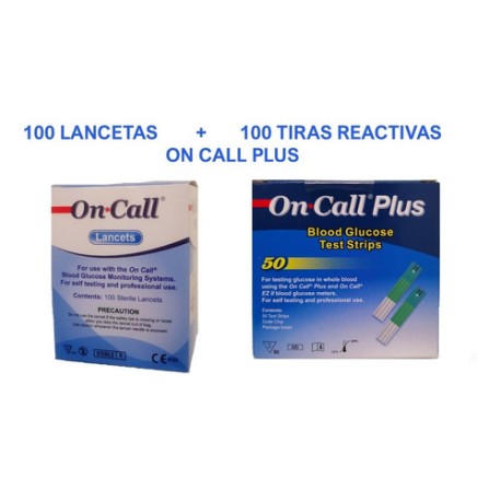 100 Tiras Reactivas  Y 100 Lancetas On Call Plus