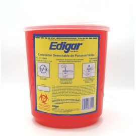 Contenedor De Punzocortantes Rojo 1.5 Litros Edigar