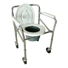 Comodo Y Banca Ducha Aluminio Cromado Ruedas  Super Confort