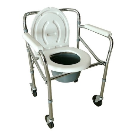 Comodo Y Banca Ducha Aluminio Cromado Ruedas  Super Confort