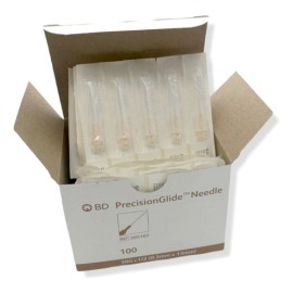 Aguja HiPodérmica Bd 30g 1/2 (.3mm X 13mm) Marrón Caja 100
